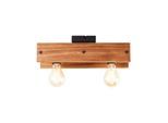 BRILLIANT Lampe, Calandra Deckenleuchte 2flg schwarz/holzfarbend, 2x A60, E27, 42W, Holz aus nachhaltiger Waldwirtschaft (FSC)