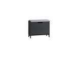 SoBuy Schuhbank mit 1 Tür Schwarz 60x24x51cm Industriell