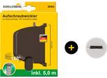 Aufputz-Gurtwickler SCHELLENBERG "Aufschraubwickler für das Rollladensystem Mini, inkl. Gurtführung", weiß, 1 Stk., Gurtwickler, 180 schwenkbar, mit vormontiertem Rollladengurtband, braun oder weiß