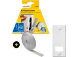 Einlass-Gurtwickler SCHELLENBERG "Unterputz, inkl. Abdeckplatte weiß und Rollladengurt in grau oder weiß", grau, 1 Stk., Gurtwickler, 10,5 cm Lochabstand für das Rollladensystem Maxi