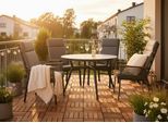 Garten-Essgruppe KONIFERA "Edessa Komfort", dunkelgrau, dunkelgrau, Aluminium, Sitzmöbel-Sets, inkl. 4 Sessel, 4 Sitzkissen, 1 Tisch