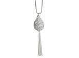 Kette mit Anhänger STEUER "Metal Diamantiert Glasstein weiß", silber, Halsketten, Damen, 77cm, Metall, L: 77 B: 31mm, glänzend, B:31mm