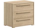 Schubkastenkommode VIPACK "SAM mit 3 geräumigen Schubladen und viel Stauraum", eiche dekor, B:67,7cm H:61,5cm T:43cm, Holzwerkstoff, Sideboards, Pflegeleichte Oberfläche in Eiche oder Weiß Dekor
