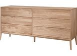 Sideboard HOME AFFAIRE "Koda Kommode, 6 geräumige Schubladen mit Push-To-Open-Funktion, Scandi", beige (natur), B:177,7cm H:81,9cm T:41,5cm, Sideboards, Sideboard, Aus massivem Eichenholz, Minimalistischer Stil, B: 177,7 x H: 81,8 cm