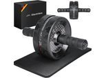 EliteAthlete® Bauchroller Bauchmuskeltrainer - AB Roller - Bauchtrainer für Zuhause - Bauch Weg - Abdominal Trainer - AB Wheel inkl. gepolsterter Kniematte - Rot