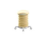 Topstar Hocker SITNESS 4D, ergonomisch, aktives Sitzen, gepolsterter Sattelsitz, höhenverstellbar, um 360° drehbar, Tragegriff, Rollen, papyrusweiss/gelb