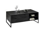 Ambia Home Couchtisch , Schwarz , Metall , Akazie , Hartholz , 2 Schublade(n) Schubladen , rechteckig , Kufe , 70x45x118 cm , Stauraum, rostfrei, offenes Fach , Wohnzimmer, Wohnzimmertische, Couchtische, Couchtische Metall