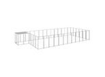VidaXL Hundezwinger Stahl silber 7,7 m, 3,3 m, 1,1 m