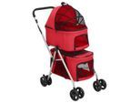 VidaXL Hundewagen 83x48x97cm (L x B x H) rot