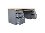 Robuster Metallschreibtisch SAMARA 180cm mit 6 Schubladen