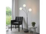 OTTO HOME Stehlampe "Nellin", schwarz, glas opal matt weiß, 3, Ø 16cm H: 160cm, Leuchten, Stehleuchte mit großen Glaskugeln amberfarben oder opal matt weiß, Stehlampe