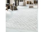 Teppich AYYILDIZ TEPPICHE "PISA 4708", beige (cream), B:160cm H:20mm L:230cm, Polypropylen (PP), Teppiche, Teppich, Läufer, rund, Hoch Tief Struktur, Wohnzimmer, Schlafzimmer