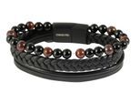 Armband ADELIA´S "Herren Armband – Lederarmband aus Leder mit Tigerauge 21 cm", schwarz, Armbänder, Herren, 21cm, Leder, Armband, Eine schöne Geschenkidee für jeden Anlass