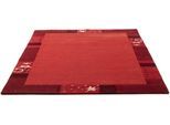 Wollteppich THEKO "Royal Ganges", rot, B:200cm H:13mm L:200cm, Viskose, Wolle, Teppiche, 95% Wolle, mit Bordüre, ideal im Wohnzimmer & Schlafzimmer