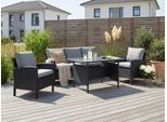 Gartenlounge-Set KONIFERA "»Brooklyn«", schwarz (schwarz, dunkelgrau), B:62cm, Stahl, Sitzmöbel-Sets, Stahl/Polyrattan, Topseller