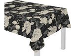 Tischdecke ADAM "Eden" Gr. 2, schwarz-weiß (schwarz, weiß), B:80cm L:80cm, Bio-Baumwolle, Tischdecken, Tischdecke, aus 100% Bio-Baumwolle