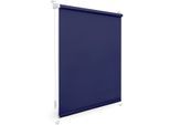 Seitenzugrollo LICHTBLICK ORIGINAL "Uni Rollo", blau (blau, weiß), B:45cm H:150cm, Polyester, Rollos, Seitenzugrollo, mit Klemmträger und Farbbeschichtung - für Fenster und Türen, Klemmfix