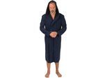 Unisex-Bademantel WEWO FASHION "3901, ideal für Sauna & Spa, Hotelbademantel, Morgenmantel" Gr. XL, blau (navy), L:120cm, Polycotton, Hausmäntel, Unisex-Bademantel, leicht & saugfähig
