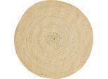 Teppich OTTO HOME "Ibiza", beige (creme), H:7mm Ø:60cm, Jute, Teppiche, Teppich, Jute-Teppich, Wendeteppich, handgewebt, Naturfaser, Boho-Stil