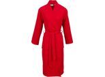 Unisex-Bademantel CARL ROSS "25100" Gr. XS, rot (intense rot), L:125cm, Piqué, Hausmäntel, Unisex-Bademantel, Waffelpique