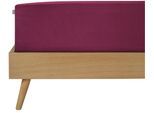 Spannbettlaken SCHIESSER "Flexi aus 95% Baumwolle und 5% Elastahan in Premium-Qualität", lila (beere), B:100cm L:200cm, Jersey-Elasthan, Obermaterial: 95% Baumwolle, 5% Elasthan, Bettlaken, Spannbettlaken, für hohe Matratzen und Boxspringbetten geeignet, Made in Green