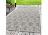 Teppich AYYILDIZ TEPPICHE "ARUBA 4904", grau, B:80cm H:6mm L:250cm, Polypropylen, Teppiche, Teppich, Pflegeleicht, Modern, In- und Outdoor geeignet