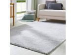 Hochflor-Teppich OTTO HOME "Canberra", grau, B:60cm H:40mm L:110cm, Polypropylen (PP), Teppiche, Uni Farben, weich & kuschelig, Wohnzimmer, Schlafzimmer