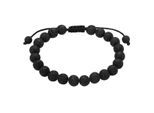 Armband TRUE REBELS "TR308", schwarz (schwarz, schwarz), Armbänder, Herren, Edelstahl, Armband, mit Lavastein