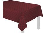 Tischdecke ADAM "Feathers" Gr. 1, rot (dunkelrot, rot), B:120cm L:120cm, Bio-Baumwolle, Tischdecken, Tischdecke, aus 100% Bio-Baumwolle