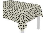Tischdecke ADAM "Dots", schwarz (natur, schwarz), B:80cm L:80cm, Bio-Baumwolle, Leinen, Tischdecken, Tischdecke, aus Leinen und Bio-Baumwolle
