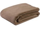 Wohndecke GÖZZE "Merino Wendewohndecke", grau (taupe), B:220cm L:240cm, Polyester, Wohndecken, Wohndecke, kuschelig weich