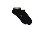 Sneakersocken BOSS "2P AS Uni stripe CC", Herren, Gr. 39-42, schwarz (schwarz_001), Baumwollmischung, unifarben, Socken Sneakersocken, mit geringeltem Abschluss