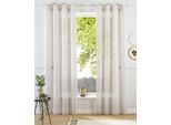 Gardine BRUNO BANANI "Linus" Gr. 2, beige (sand), B:130cm H:175cm, Polyester, Gardinen, Gardine, 1 Schal, eingewebte Querstreifen