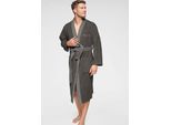 Unisex-Bademantel H.I.S "Hannes, ideal für Sauna & Spa, Hotelbademantel, Morgenmantel" Gr. L, grau, L:125cm, Walkfrottee, Hausmäntel, Unisex-Bademantel, für Damen & Herren, lang, mit Taschen, S-3XL, Topseller