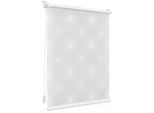 Seitenzugrollo LICHTBLICK ORIGINAL "Rollo Klemmfix, ohne Bohren, blickdicht - Ausbrenner", weiß (weiß, sonne, weiß), B:80cm H:220cm, Polyester, Rollos, Seitenzugrollo