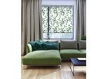 Seitenzugrollo GARDINIA "Easyfix Rollo Digiprint" Gr. 7, grün (weiß, blattgrün, weiß), B:90cm H:150cm, Polyester, Rollos, Seitenzugrollo, mit Weidenkätzchen Motiv
