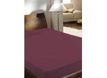 Spannbettlaken PRIMERA "Luxus-Satin", bordeaux, B:190cm L:200cm, Satin, Obermaterial: 100% Baumwolle, Bettlaken, Spannbettlaken, in hochwertiger Qualität