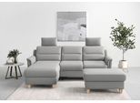 Ecksofa SIT & MORE "Farö L-Form", grau, B:234cm H:90cm T:168cm, Sofas, Ecksofa, inklusive Federkern, wahlweise mit Bettfunktion und Bettkasten