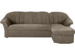 Ecksofa DOMO COLLECTION "Pegnitz, elegante Rückensteppung, kompakte Stellmaße 238/141cm, L-Form", braun (schlamm), B:238cm H:82cm T:141cm, 95% Polyester, 5% Nylon, Sofas, Ecksofa, wahlweise mit Bettfunktion