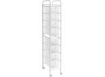 Regalwagen HEINE HOME, weiß, B:25cm H:139cm T:39cm, Metall, Regale, Regalwagen