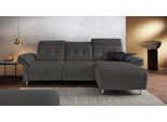 Ecksofa HOME AFFAIRE "Manhattan L-Form", grau, B:270cm H:102cm T:168cm, Kunstleder SOFTLUX;Flachgewebe (100% Polyester);Struktur (100% Polyester), Sofas, Ecksofa, 2 Sitze mit elektrischer Relaxfunktion, verstellbare Armlehnen