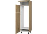 Kühlumbauschrank KOCHSTATION "KS-Trea SKG-195-145", braun (eiche astig), B:60cm H:195cm T:56cm, Schränke, Kühlumbauschrank, für integrierte Kühl-Gefrierkombi 145,0 cm, Breite 60 cm, Höhe 195 cm