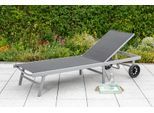 Gartenliege MERXX, schwarz (schwarz, silber), Obermaterial: 100% Polyester, Gartenliegen, Gartenliege, Alu/Textil, verstellbar, Topseller
