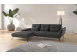 Ecksofa OTTO HOME "Mikado L-Form", grau (dunkelgrau), B:276cm H:88cm T:183cm, 100% Polyester, Sofas, Ecksofa, inkl. Sitztiefenverstellung und Armteilverstellung