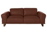 2,5-Sitzer W.SCHILLIG "montanaa", braun (tobacco z69), B:212cm H:78cm T:94cm, Sofas, 2 5-Sitzer, mit Metallkufen in Bronze pulverbeschichtet, Breite 212 cm