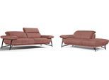 Sofa EGOITALIANO "Anais, Design mit hohem Sitzkomfort, Fußfarbe schattengrau", braun (cedar wood), Sofas, Luxus-Microfaser, Ottomane Armlehne links, Sofa, Set, Kopfteil verstellbar, Luxus-Microfaser, cedar wood