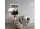 Bild mit Rahmen QUEENCE "Vintage Polo Club Polospieler", farbe rahmen: beige, farbe bild(er): schwarz, B:50cm H:70cm T:1,5cm, Acrylglas, Holzrahmen, Bilder, Bild mit Rahmen, HD Premium Poster-Druck inkl. Echtholzrahmen in beige
