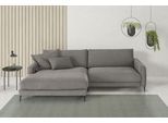Ecksofa HOME AFFAIRE "Downtown, B/T/H: 272/190/84 cm L-Form", grau, B:272cm H:84cm T:190cm, 95% Polyester, 5% Nylon, Sofas, Ecksofa, weicher Sitzkomfort auch in Cord und Bouclé, incl. Zierkissen