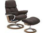 Relaxsessel STRESSLESS "Ruby", braun (braun batick), B:76cm H:100cm T:75cm, Leder PALOMA: durchgefärbtes Semianilin-Möbelleder;Leder BATICK: durchgefärbtes und genarbtes Möbelleder, Sessel, Relaxsessel, mit Signature Base, Größe S, Gestell Eiche, Wenge, Braun & Schwarz