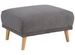 Polsterhocker HOME AFFAIRE "Lasse", grau, B:84cm H:46cm T:66cm, Struktur fein( 100% Polyester);Filzoptik (100% Polyester);Luxus-Microfaser (100% Polyester), Hocker, Polsterhocker, mit Holzfüßen